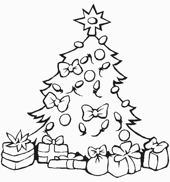 coloriage sapin de noel avec des noeuds